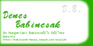 denes babincsak business card